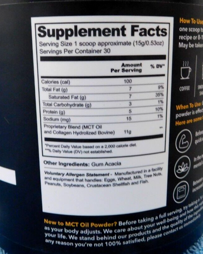 2 Bean Envy MCT Oil Powder Collagen Prebiotic Acacia Unflavored 450g 2