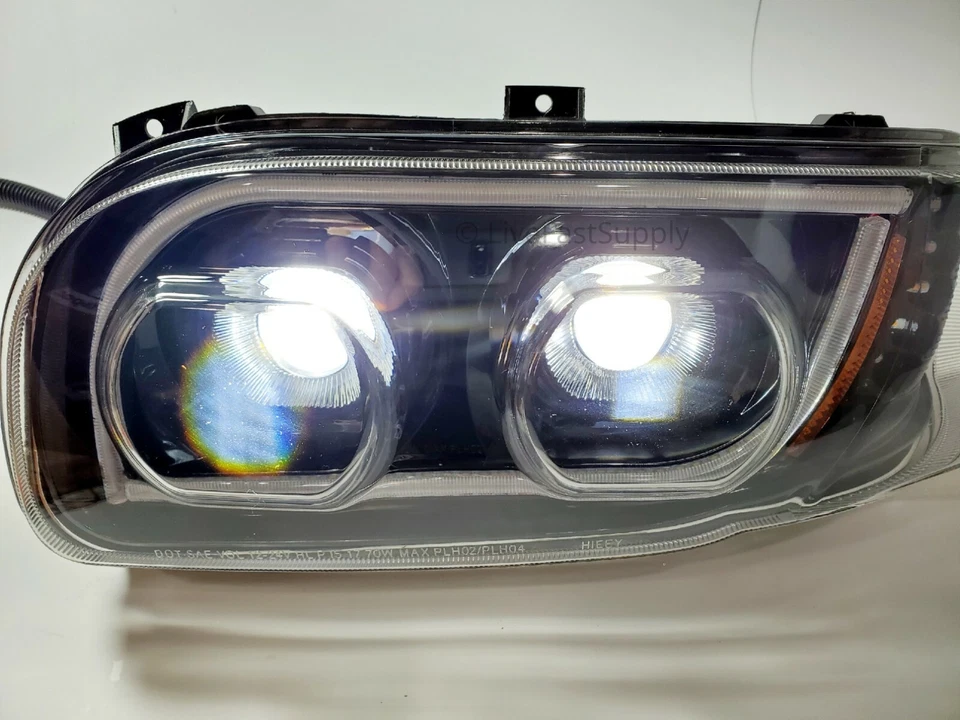 Par de faros LED con doble función LED Halo DLR para Peterbilt 388/389/567 Foto 4 de 4