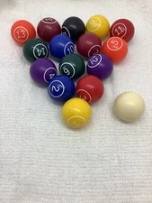 Billiard Ball Set Miniature Pool Table Resin 1  1/8” Brand New,Full Set,FREESHIP