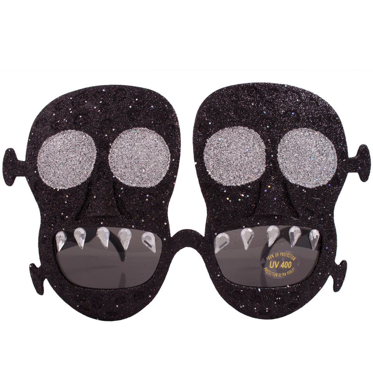 Oversized Skull Black Sunglasses Rhinestone-Unisex Aerion - Retro Round Gothic Rhinestone Skull Party  main image 4