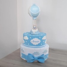 Torta scenografica Topper Orso Mongolfiera personalizzabile realizzata a mano