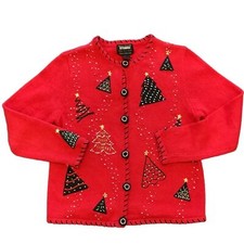 VINTAGE DESIGNERS ORIGINALS STUDIO CHRISTMAS SWEATER BEADED