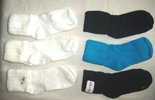 Vintage Rare Collectible Rayon 6 Prs Raised Textured Cuffed Soft Socks 9-11