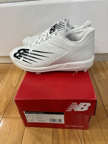 New Balance Kids Youth 4040 V6 Rubber Molded Cleats White Black J4040TW6 Size 4