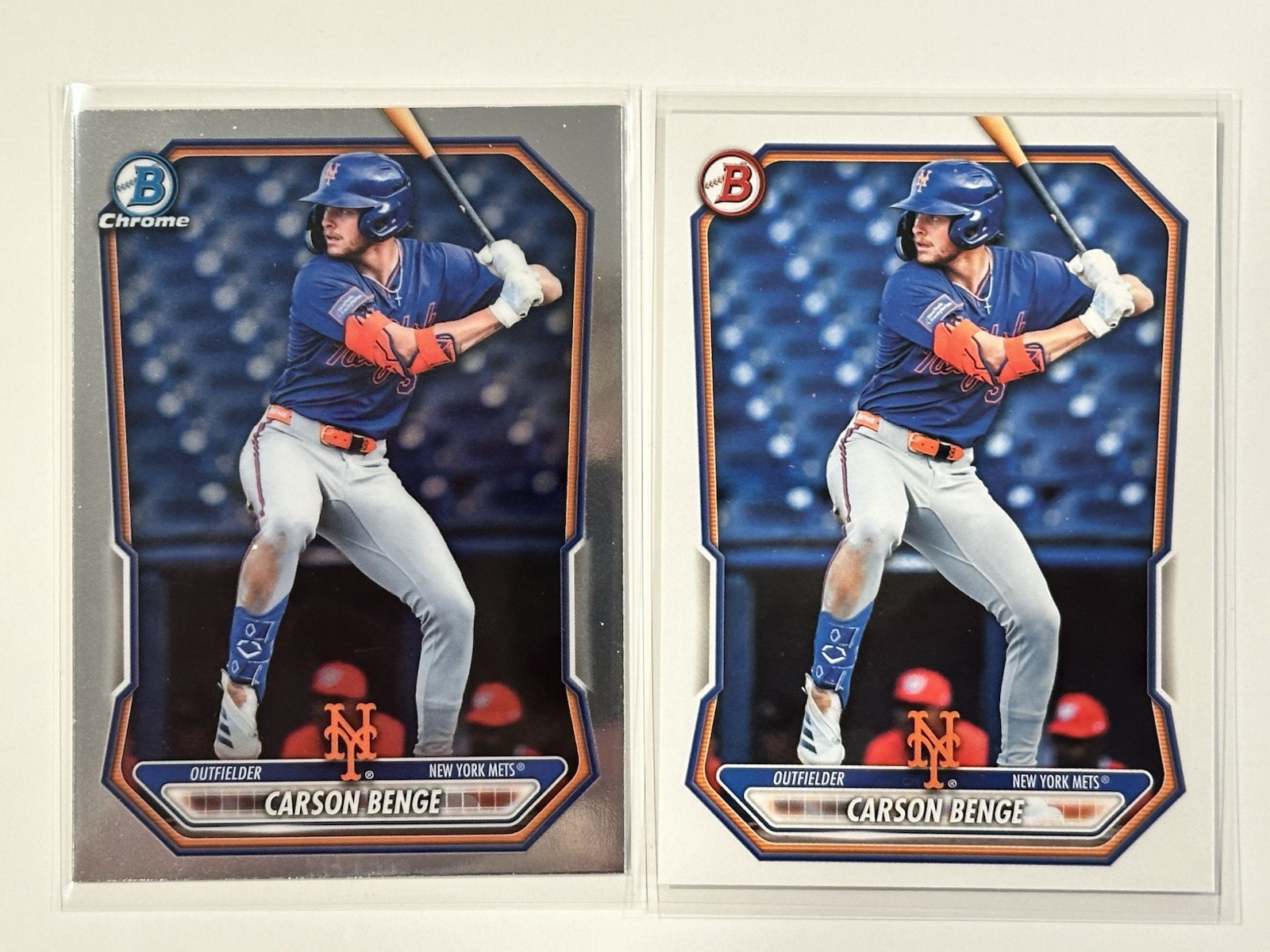 Topps 2026 Bowman/Bowman Chrome Mets - Carson Benge BCP-11  - 2 cards 