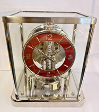 Zz ATMOS Classic Uhr JLC Kaliber 540 tiefrotes Zifferblatt - Platin u. Nickel