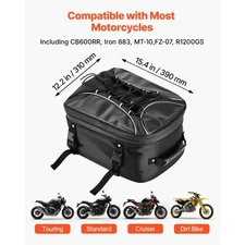 VEVOR Motorcycle Tail Bag, 22-34 L Expandable Motorcycle Rear Seat Bag with Wate