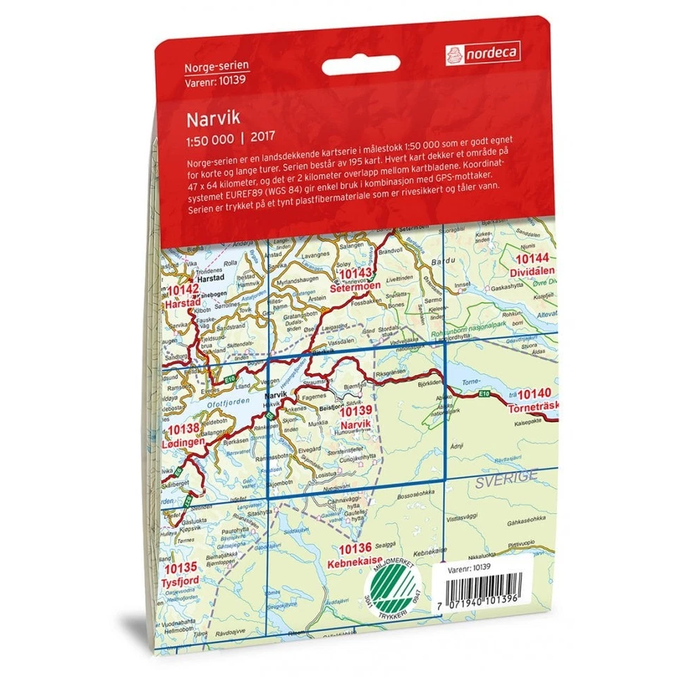 Norway Narvik map 10139 Norge-serien 1:50,000 topogrpahic walking hiking - Image 3 of 4
