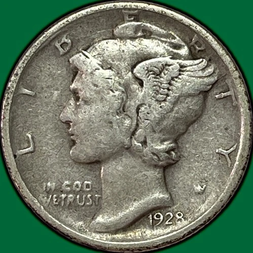 1928-D Mercury Dime Very Fine VF Coin #36639