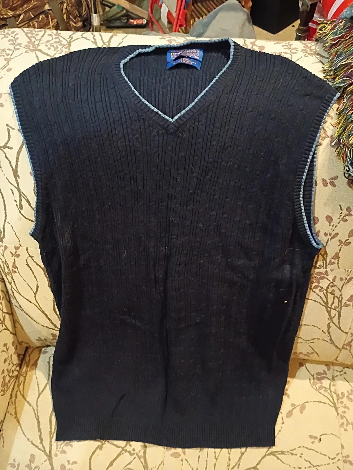 Pendleton Silk Blend Vest Mens xl BlueCoastal Knit Sweater