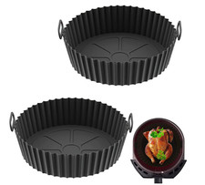 Air Fryer Silicone Round Liner Basket Baking Accessories Reusable Pot Kitchen