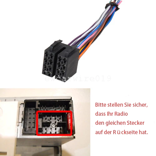 Arnés de cableado ISO radio estéreo conector adaptador hembra para Audi A4 1996-2002 Foto 4 de 4