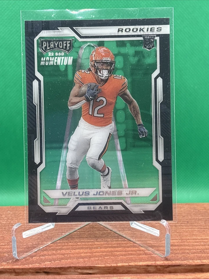 2022 Panini Chronicles - Playoff Momentum Rookies Velus Jones Jr. #PMR-27 (RC) - Image 3 of 4
