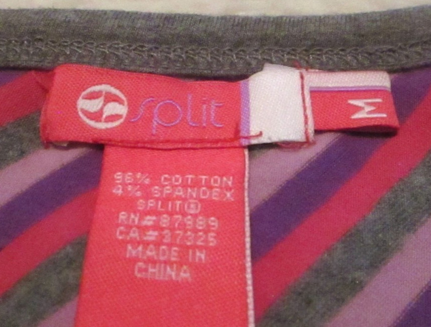 SPLIT Multicolor Diagonal Stripe Cotton Above Kne… - image 5