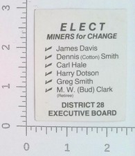 Vintage UMWA District 28 Executive Board SW Virginia Coal Mining Sticker Decal