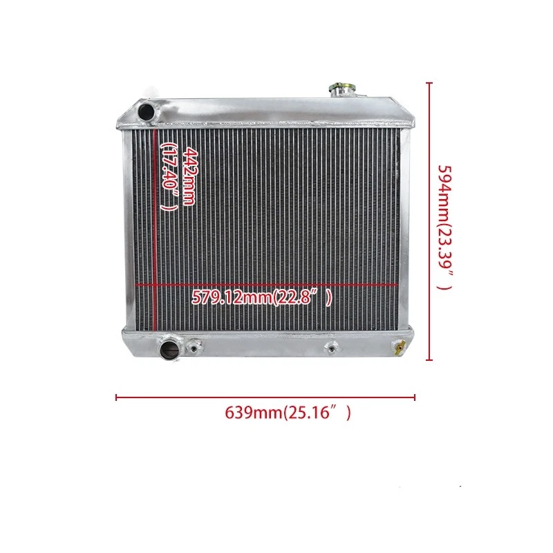 Radiador para Cadillac Deville/Fleetwood/Eldorado 1964 1960-1965 aluminio 3 filas Foto 2 de 4