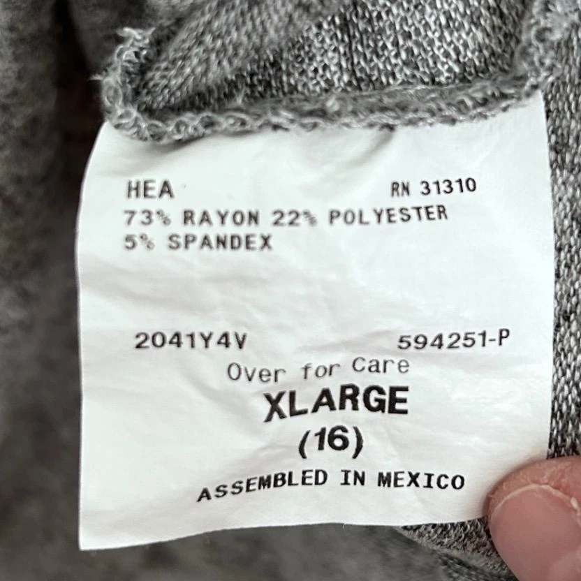 Suéter Amy Byer Gris Jaspeado Capucha Cuello Manga Larga Niña Talla XL Foto 4 de 4