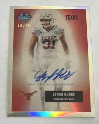 Ethan Burke 2024 Bowman U Chrome 1955 Variation On Card Rookie Auto /99 Ravens 