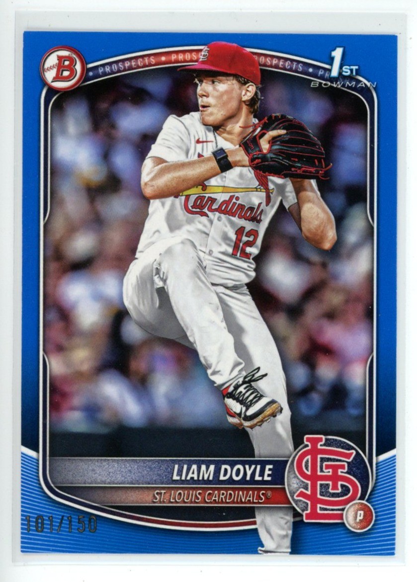Liam Doyle 2025 Bowman Draft 1st Prospect Blue /150 St. Louis Cardinals #BD-12