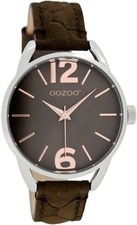 SALE Oozoo Damenuhr Lederband Ø38mm dunkelbraun/silber JR283