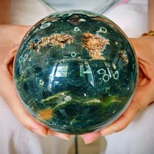 4.62LB Natural Moonstone Ball Quartz Crystal Polishing Ball Healing Decoration