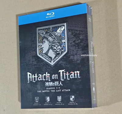 #ad Attack on Titan The Complete Series Seasons 1 4 Blu Ray 8 Disc Box Set New US $54.80