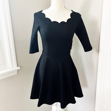 Lulu's Tip the Scallops Scalloped Fit & Flare Skater Dress