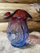 Vintage Fenton Glass Mulberry 4 .5 Ruffled Vase  Beautiful 