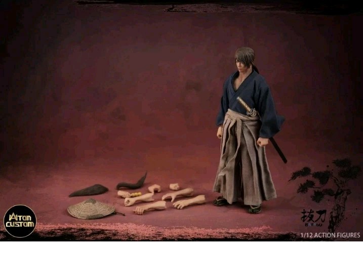 Figura Aton Studio HIMURA KENSHIN Escala 1/12 6" Edición Azul "NUEVO - VENDEDOR DE EE. UU."