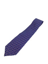 BVLGARI Tie Silk BLU Total Pattern Men