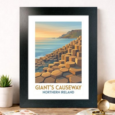 Giant's Causeway, Nordirland Reise Poster Giclée Kunstdruck