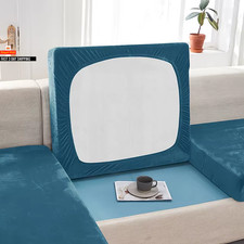 Superweicher Samt Sofa Sitz Kissenbezug für Wohnzimmer Stretch Elastisch Protec