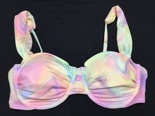 Wild Fable Multi Swirl Print Womens M 8-10 Mesh Overlay Underwire Bikini Top