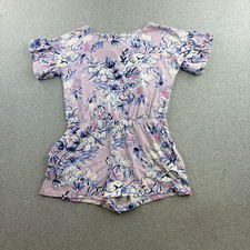 Lilly Pulitzer Romper Girls XL 12-14 Purple Floral Short Sleeve Summer Preppy