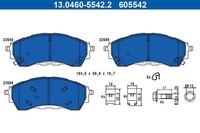 1 X Bremsbelagsatz BremsbeläGe ATE 13.0460-5542.2 FüR Ford