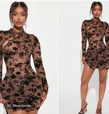 Fashion Nova Women's Long Sleeve Bodycon Mini Dress Size Small