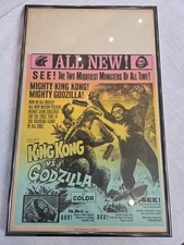 KING KONG VS GODZILLA ORIGINAL 13x22 1962 LOBBY CARD FRAMED - $100