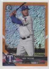 2018 Bowman Chrome Prospects Orange Shimmer Refractor 21/25 Jose Trevino 0c6