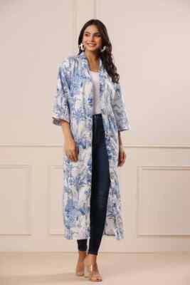 1 PC Indian block Print 100% cotton robe gown Hippie women maxi kimono dresses