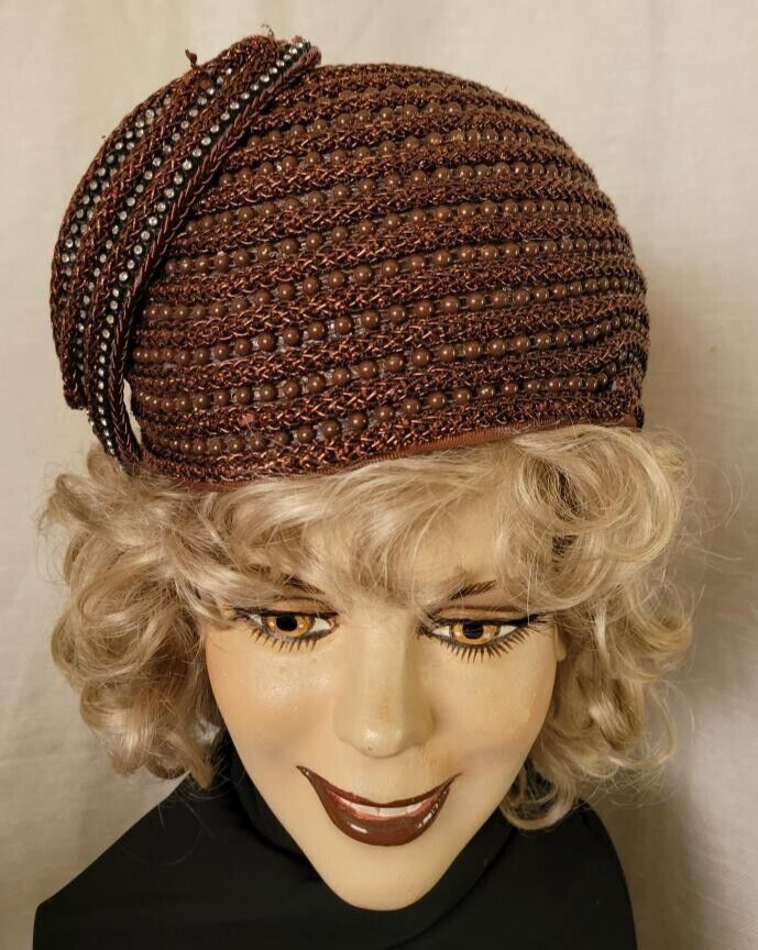 Women\'s Fancy Church Beanie Hat Cloche Hat Black Hats For Women 1970s Bee Hive Hat Black  main image 4