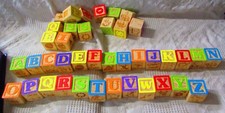 Lot Of Wood Alphabet Blocks