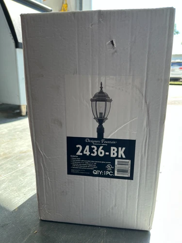 Designers Fountain 2436-BK Tiverton 1 Light 22 inch Black Outdoor Post Lantern - Picture 2 of 3