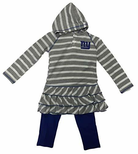 NFL New York Giants Girl's Hooded Dress & Pants 2 Piece Set 12 Months