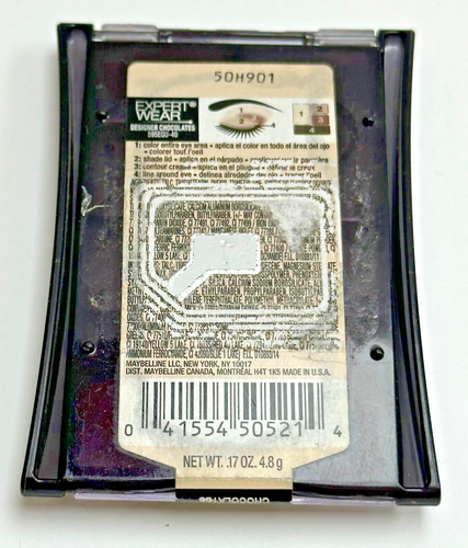 Maybelline Expert Wear Eyeshadow Designer Chocolates 40Q 0.17 oz Brush Not Good - Picture 2 of 3