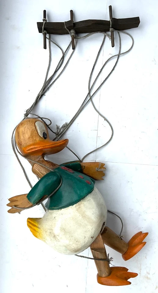 ANCIENNE MARIONNETTE DONALD DUCK 1930-40 DONALD DUCK PUPPET PAPERINO BURATTINO - Photo 2/4