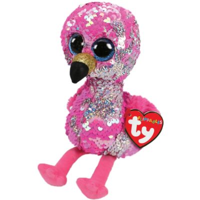 Ty Flippables 11'' Pinky the Pink & Silver Flamingo Color Changing Sequin Plush
