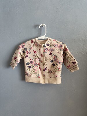 Girls Size 6-9 Months Wonder Nation Long Sleeve Butterfly Flower Full Zipper...