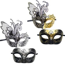 2pcs Couple Venetian Butterfly Masquerade Wedding Party Prom Rhinestones Masks