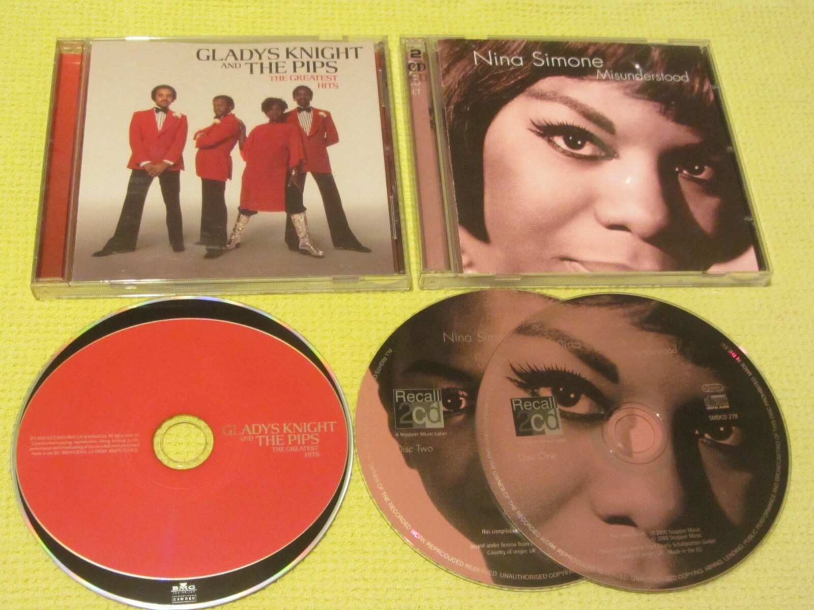 Gladys Knight And The Pips Greatest Hits & Nina Simone Misunderstood 2 CD Albums