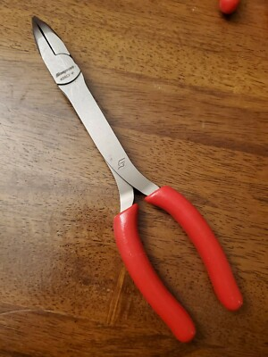 #ad *NEW* Snap On 408CF 9” Red Stork Bent Needle Nose Pliers FREE SHIPPING $80.32
